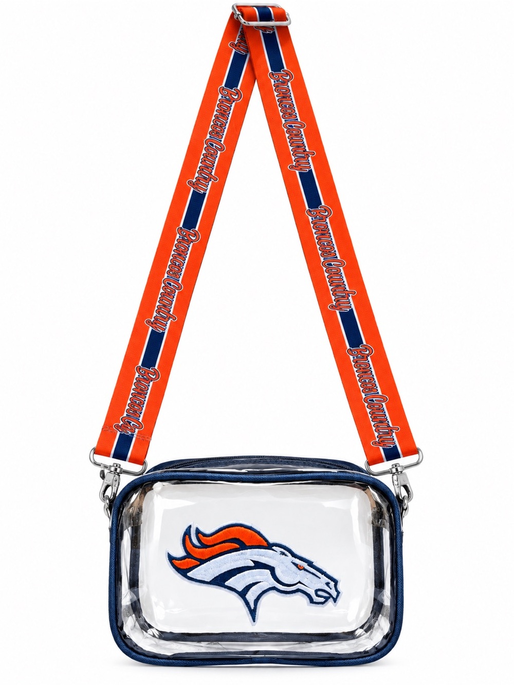 NEW FOCO Clear Denver Broncos Blue Orange Crossbody Guitar Strap Football Bag